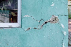 House wall with a crack, destroying the house royalty free stock image House wall with a crack, destroying the house royalty free stock image