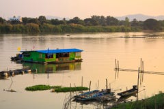 Houseboat In The River Royalty Free Stock Photos