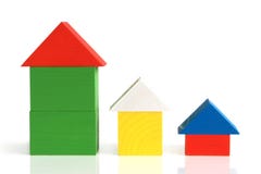 Houses made from wooden building blocks royalty free stock image Houses made from wooden building blocks royalty free stock image