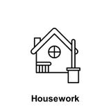 Housework outline icon. Element of labor day illustration icon. Signs and symbols can be used for web, logo, mobile app, UI, UX stock illustration Housework outline icon. Element of labor day illustration icon. Signs and symbols can be used for web, logo, mobile app, UI, UX stock illustration