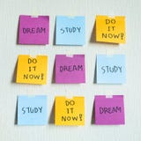 How to success concepts with attitude of life.Business motivation with,study, dream,do it now text on note paper stock image How to success concepts with attitude of life.Business motivation with,study, dream,do it now text on note paper stock image