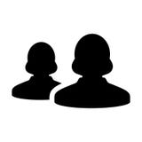Hr ikony kobiety wektorowa grupa persons symbolu avatar dla zarządzanie przedsiębiorstwem drużyny w płaskim koloru glifu piktogra ilustracji Hr ikony kobiety wektorowa grupa persons symbolu avatar dla zarządzanie przedsiębiorstwem drużyny w płaskim koloru glifu piktogra ilustracji