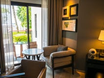 Hua Hin, Таиланд - 23-ье июня 2018: Пятизвездочное курорт Hua Hin Marriott & курорт одно роскошных гостиниц ` s Hua Hin самых точ стоковая фотография rf Hua Hin, Таиланд - 23-ье июня 2018: Пятизвездочное курорт Hua Hin Marriott & курорт одно роскошных гостиниц ` s Hua Hin самых точ стоковая фотография rf