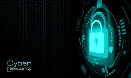 HUD closed blue padlock on binary code background royalty free illustration HUD closed blue padlock on binary code background royalty free illustration