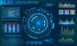 HUD Design Elements futurista Infographic ou relação da tecnologia para o visualização da informação ilustração stock HUD Design Elements futurista Infographic ou relação da tecnologia para o visualização da informação ilustração stock