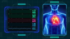 Hud And Heart Animation Background médico ilustração do vetor Hud And Heart Animation Background médico ilustração do vetor