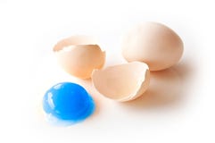 Huevo con la yema de huevo azul imágenes de archivo libres de regalías Huevo con la yema de huevo azul imágenes de archivo libres de regalías
