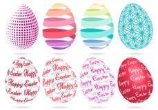 huevos de 3D Pascua, sistema del vector stock de ilustración huevos de 3D Pascua, sistema del vector stock de ilustración
