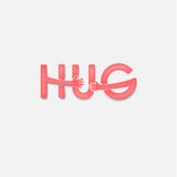 HUG Typographical And Hand Icon.Embrace Or Hug Icons Vector Logo Design.Hugs And Love Yourself Symbol.Love Concept.Valentine`s Day Royalty Free Stock Image