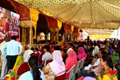 Huge gathering of lord Krishna devotees in sri govind devji temple Jaipur Rajasthan India stock photography Huge gathering of lord Krishna devotees in sri govind devji temple Jaipur Rajasthan India stock photography