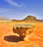 Huge Rock In The Heated Desert Royalty Free Stock Photo