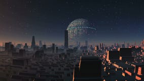 Huge UFO Over Alien City