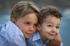 Hugging Brothers Stock Images Hugging Brothers Stock Images