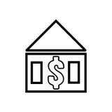 Huis met het pictogram van het dollarteken stock illustratie Huis met het pictogram van het dollarteken stock illustratie