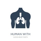 human with focus on the lungs icon in trendy design style. human with focus on the lungs icon isolated on white background. human royalty free illustration human with focus on the lungs icon in trendy design style. human with focus on the lungs icon isolated on white background. human royalty free illustration