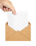 Human Hand Pick The Letter Up From The Envelope Stock Images