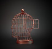 Human head bird cage