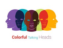 Human heads silhouettes. Group of people talking, working together. Concept illustration royalty free illustration Human heads silhouettes. Group of people talking, working together. Concept illustration royalty free illustration