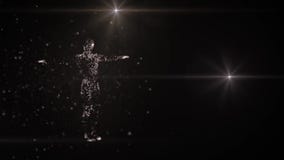 Human hologram 3D animation of particles