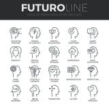Human Mind Process Futuro Line Icons Set stock illustration Human Mind Process Futuro Line Icons Set stock illustration