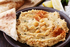 Hummus z flatbread zdjęcia royalty free Hummus z flatbread zdjęcia royalty free