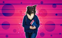 Hund vorangegangener Student lizenzfreie stockfotografie Hund vorangegangener Student lizenzfreie stockfotografie