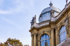 Hungary Budapest 2017: Vajdahunyad castle in Budapest autumn stock image Hungary Budapest 2017: Vajdahunyad castle in Budapest autumn stock image