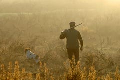Hunter And His Dog Royalty Free Stock Photo Hunter And His Dog Royalty Free Stock Photo