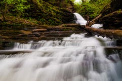 Huronen oben schauen fällt, in Glen Leigh, Ricketts Glen State Park stockfotos Huronen oben schauen fällt, in Glen Leigh, Ricketts Glen State Park stockfotos