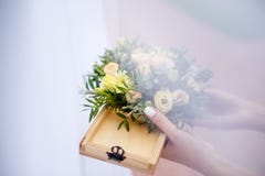 Huwelijksdecor, een boeket van bloemen royalty-vrije stock fotografie Huwelijksdecor, een boeket van bloemen royalty-vrije stock fotografie