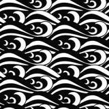 Hypnotic seamless black and white sea waves pattern in traditional Japanese style stock illustration Hypnotic seamless black and white sea waves pattern in traditional Japanese style stock illustration