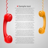 Hängande kulöra telefonlurar royaltyfri illustrationer Hängande kulöra telefonlurar royaltyfri illustrationer