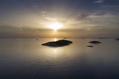 Härlig flygbild av Rogoznica Dalmatia, Kroatien arkivbild Härlig flygbild av Rogoznica Dalmatia, Kroatien arkivbild