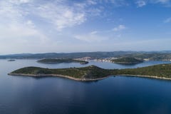 Härlig flygbild av Rogoznica Dalmatia, Kroatien royaltyfri foto Härlig flygbild av Rogoznica Dalmatia, Kroatien royaltyfri foto
