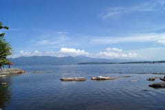 Härlig Kerinci sjö i Kerinci Sungai Penuh Jambi - Indonesien Royaltyfria Bilder