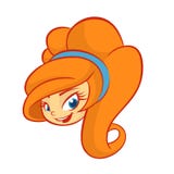 Härlig liten flicka med rött hår som är ordnat i hög aftonfrisyr Göra perfekt hud också vektor för coreldrawillustration royaltyfri illustrationer Härlig liten flicka med rött hår som är ordnat i hög aftonfrisyr Göra perfekt hud också vektor för coreldrawillustration royaltyfri illustrationer