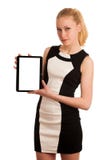 Härlig ung caucasian affärskvinna med arbete för blont hår arkivfoto Härlig ung caucasian affärskvinna med arbete för blont hår arkivfoto
