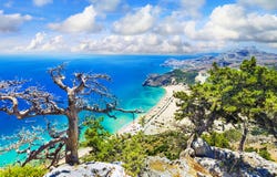 Härliga stränder av Grekland, Rhodes ö arkivfoto Härliga stränder av Grekland, Rhodes ö arkivfoto
