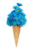 Härligt nytt för blå blomma för krysantemumglasskotte royaltyfri bild Härligt nytt för blå blomma för krysantemumglasskotte royaltyfri bild