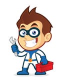 Hållande hjälpmedel för Superhero stock illustrationer Hållande hjälpmedel för Superhero stock illustrationer