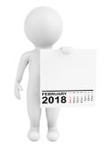 Hållande kalender Februari 2018 för tecken framförande 3d royaltyfri illustrationer Hållande kalender Februari 2018 för tecken framförande 3d royaltyfri illustrationer