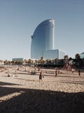 Hôtel de W de plage de Barceloneta de La photos libres de droits Hôtel de W de plage de Barceloneta de La photos libres de droits