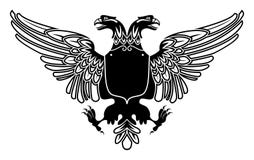 Hövdad vapensköld för örn två stock illustrationer Hövdad vapensköld för örn två stock illustrationer