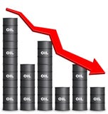 I barili da olio hanno sistemato nella forma dell'istogramma, giù tendono royalty illustrazione gratis I barili da olio hanno sistemato nella forma dell'istogramma, giù tendono royalty illustrazione gratis