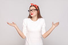 I Dont Know. I Have No Idea. Portrait Of Beautiful Emotional You Stock Photo I Dont Know. I Have No Idea. Portrait Of Beautiful Emotional You Stock Photo