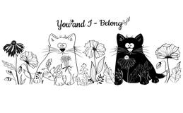 I gatti in bianco e nero si siedono in fiori royalty illustrazione gratis I gatti in bianco e nero si siedono in fiori royalty illustrazione gratis