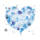 I Like Winter! Heart Shape Of Snowflakes Royalty Free Stock Images