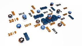 I lotti della mazza 2019 del casinò progetta con parecchi chip royalty illustrazione gratis I lotti della mazza 2019 del casinò progetta con parecchi chip royalty illustrazione gratis