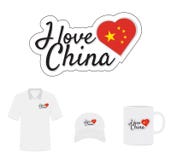 I love China Logo, Heart Flag stock illustration I love China Logo, Heart Flag stock illustration