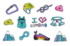I love climbing. Climbing device stock illustration I love climbing. Climbing device stock illustration